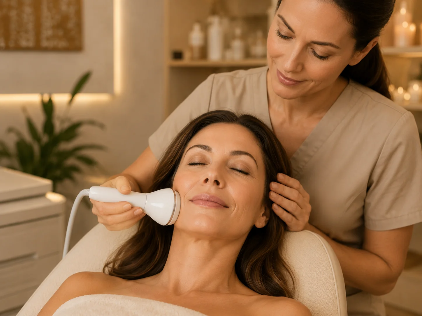 Comfortable needle-free EMFACE facial session at ARC Wellness